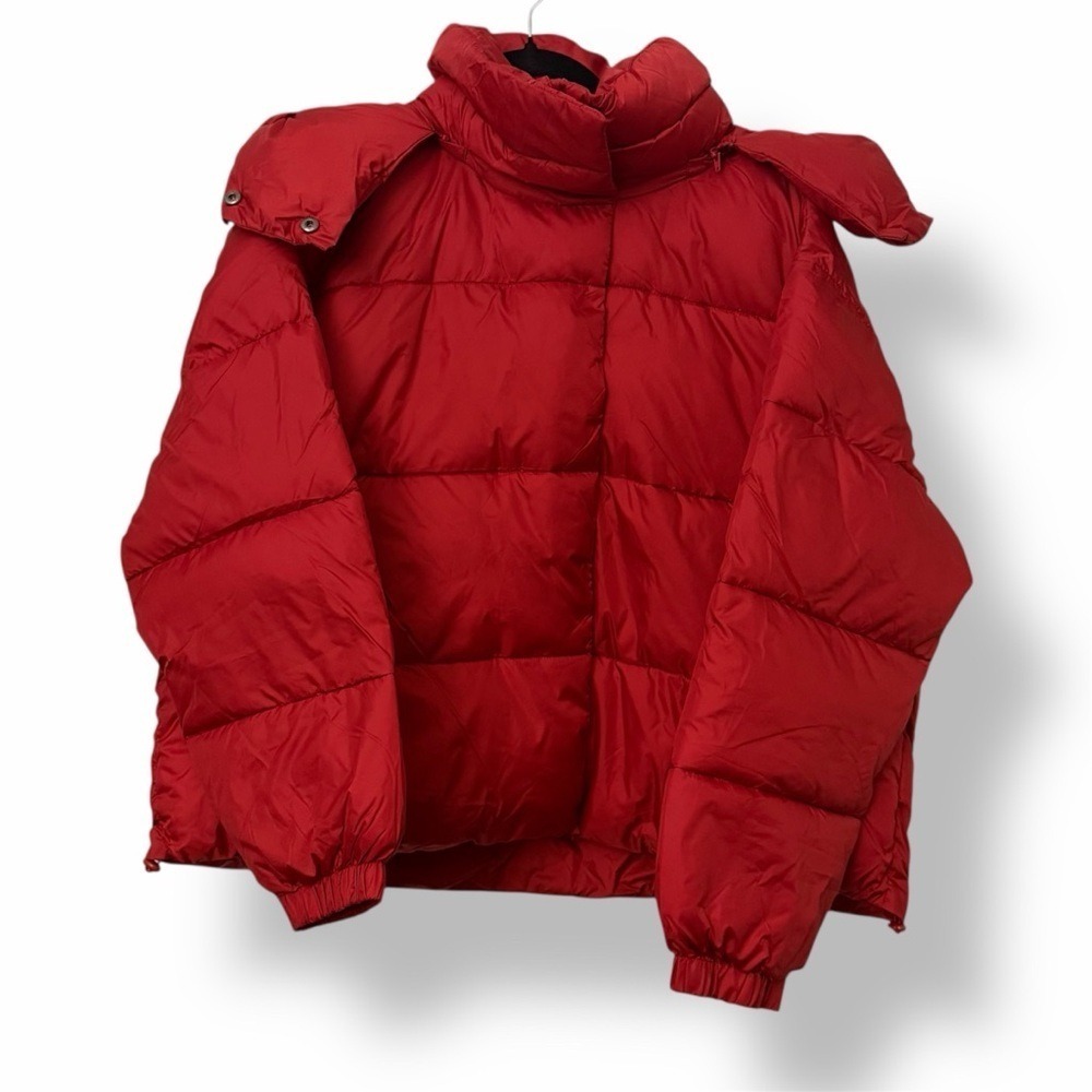 Anthropologie NVLT Cire Wonder Puffer Jacket Coat Red